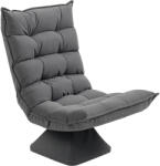 HOMCOM Fotoliu de Podea Relaxant Rotativ 360° cu Spătar Reglabil în 5 Poziții, 62x70x95 cm, Gri | Aosom Romania (839-423V00GY)