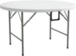 Outsunny Masă Pliabilă de Grădină Φ122 cm, Masă de Picnic Rotundă pentru 6 Persoane, Cadru Metalic, Alb | Aosom Romania (84G-288V00WT)