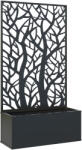 Outsunny Jardinieră cu spalier, ghiveci pentru plante cățărătoare, legume, flori din metal 61 x 23 x 113 cm negru | Aosom Romania (84H-168V00BK)