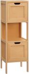 Kleankin Comodă de depozitare coloană pentru baie din bambus 2 sertare și 1 raft - dim. 30L x 30l x 90H cm | Aosom Romania (834-512V00ND)