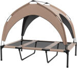 PawHut Pat pentru câini și pisici pe picioare, pat pentru câini ridicat, velum anti-UV, Oxford, sac de transport 106 x 76 x 94 cm, cafeniu | Aosom Romania (D04-272V03CF)