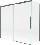 Mexen Rox, kétszárnyú tolóajtós kádparaván 170 + 75 x 150 cm, 8 mm-es átlátszó üveg, szálcsiszolt grafit profil, 8C9-170-075-66-00 (8C9-170-075-66-00)