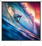 HomCom Ecran de Proiecție 120 Inch Format 1: 1, Ecran Rulabil cu Unghi de 160° și Montare pe Tavan sau Perete, 223x8x223 cm, Alb | Aosom Romania (001-022V00WT)
