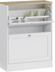 HomCom Dulap de pantofi 12 perechi, mobilier de intrare cu 2 sertare rabatabile și rafturi reglabile, 60 x 24 x 80 cm, alb | Aosom Romania (837-516V80WT) Pantofar