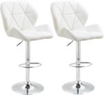 HOMCOM Scaun Bar Reglabil Pivotante si Antiderapant, Scaun bar Modern, Sarcina Maxima 120 kg, Elegante și Confortabile, Albe | Aosom Romania (835-506V02WT)