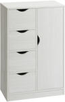 HomCom Mobilier Dulap Baie cu 4 Sertare si 2 Niveluri, Modern si Practic pentru Baie, Alb | Aosom Romania (838-129V80WT)