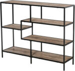 HOMCOM Raft Biblioteca din Lemn Culoare Stejar cu 5 Rafturi, Sistem Controlul Stabilitatii, Cadru din Metal Negru 120x32x95cm | Aosom Romania (838-046) Raft