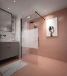 Erga Paris, Beépíthető zuhanyfal 90x200 cm, 8 mm-es átlátszó/matt üveg, fekete profil, ERG-V02-PARIS-090x200-MF-BK (ERG-V02-PARIS-090X200-MF-BK)