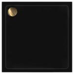 Rea Savoy, zuhanytálca 80x80x6 cm + szifon arany kupakkal, fényes fekete, KPL-04804 (KPL-04804)