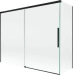 Mexen Rox, kétszárnyú tolóajtós kádparaván 190 + 90 x 150 cm, 8 mm-es átlátszó üveg, matt fekete profil, 8C9-190-090-70-00 (8C9-190-090-70-00)