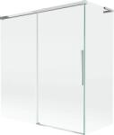 Mexen Rox, L tolóajtós, kétszárnyú kádparaván 150 + 70 x 150 cm, 8 mm-es átlátszó üveg, króm profil, 8C9L-150-070-01-00 (8C9L-150-070-01-00)