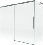 Mexen Rox, L tolóajtós, kétszárnyú kádparaván 180 + 80 x 150 cm, 8 mm-es átlátszó üveg, grafit profil, 8C9L-180-080-95-00 (8C9L-180-080-95-00)