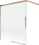 Mexen Rox, kétszárnyú tolóajtós kádparaván 140 x 150 cm, 8 mm-es átlátszó üveg, rozéarany profil, 8C9-140-003-60-00 (8C9-140-003-60-00)