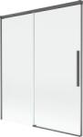 Mexen Rox, kétszárnyú tolóajtós kádparaván 140 x 150 cm, 8 mm-es átlátszó üveg, szálcsiszolt grafit profil, 8C9-140-001-66-00 (8C9-140-001-66-00)