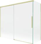 Mexen Rox, kétszárnyú tolóajtós kádparaván 180 + 80 x 150 cm, 8 mm-es átlátszó üveg, matt arany profil, 8C9-180-080-55-00 (8C9-180-080-55-00)