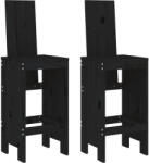 vidaXL 2 db Fekete Tömör Fenyőfa Bárszék 40X42X120 cm