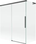 Mexen Rox, L tolóajtós, kétszárnyú kádparaván 140 + 70 x 150 cm, 8 mm-es átlátszó üveg, szálcsiszolt grafit profil, 8C9L-140-070-66-00 (8C9L-140-070-66-00)