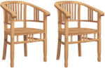 vidaXL Kerti Székek 2 db Barna 63x58x89 cm Tömör Tíkfa