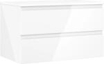 Mexen Orio, fürdőszobaszekrény 80 cm felsőrésszel, 2 fiókkal, fényes fehér, 91A10-08047-2-BFFC00 (91A10-08047-2-BFFC00)