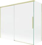 Mexen Rox, kétszárnyú tolóajtós kádparaván 180 + 90 x 150 cm, 8 mm-es átlátszó üveg, matt arany profil, 8C9-180-090-55-00 (8C9-180-090-55-00)
