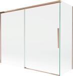 Mexen Rox, kétszárnyú tolóajtós kádparaván 190 + 80 x 150 cm, 8 mm-es átlátszó üveg, rozéarany profil, 8C9-190-080-60-00 (8C9-190-080-60-00)