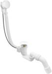 Erga Pureline, kád lefolyó- és túlfolyógarnitúra, 800 mm hosszú, bowden, fényes fehér, ERG-V08-PURELINE-SIPHON80-WH (ERG-V08-PURELINE-SIPHON80-WH)