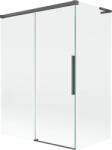 Mexen Rox, L tolóajtós, kétszárnyú kádparaván 120 + 70 x 150 cm, 8 mm-es átlátszó üveg, szálcsiszolt grafit profil, 8C9L-120-070-66-00 (8C9L-120-070-66-00)