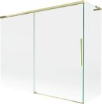 Mexen Rox, L tolóajtós, kétszárnyú kádparaván 190 + 80 x 150 cm, 8 mm-es átlátszó üveg, aranyfényű profil, 8C9L-190-080-50-00 (8C9L-190-080-50-00)