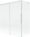 Mexen Rox, L tolóajtós, kétszárnyú kádparaván 140 + 70 x 150 cm, 8 mm-es átlátszó üveg, fehér profil, 8C9L-140-070-20-00 (8C9L-140-070-20-00)