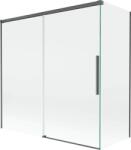 Mexen Rox, kétszárnyú tolóajtós kádparaván 160 + 70 x 150 cm, 8 mm-es átlátszó üveg, szálcsiszolt grafit profil, 8C9-160-070-66-00 (8C9-160-070-66-00)
