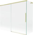 Mexen Rox, L tolóajtós, kétszárnyú kádparaván 180 + 80 x 150 cm, 8 mm-es átlátszó üveg, matt arany profil, 8C9L-180-080-55-00 (8C9L-180-080-55-00)