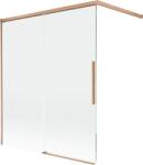 Mexen Rox, kétszárnyú tolóajtós kádparaván 140 x 150 cm, 8 mm-es átlátszó üveg, matt réz profil, 8C9-140-003-65-00 (8C9-140-003-65-00)