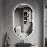 Erga Freya, ovális LED tükör 60x100cm fekete fém keretben, 3 világos szín, háttérvilágítás, páramentes fűtőpárna, ERG-V01-FREYA-6010-BK (ERG-V01-FREYA-6010-BK)