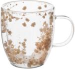 ORION DOUBLE Mug 0, 35 l duplafalú boroszil. üveg, virágok, bézs (132210)