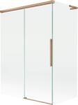 Mexen Rox, L tolóajtós, kétszárnyú kádparaván 120 + 70 x 150 cm, 8 mm-es átlátszó üveg, matt réz profil, 8C9L-120-070-65-00 (8C9L-120-070-65-00)