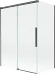 Mexen Rox, kétszárnyú tolóajtós kádparaván 120 + 70 x 150 cm, 8 mm-es átlátszó üveg, szálcsiszolt grafit profil, 8C9-120-070-66-00 (8C9-120-070-66-00)