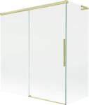 Mexen Rox, L tolóajtós, kétszárnyú kádparaván 150 + 70 x 150 cm, 8 mm-es átlátszó üveg, matt arany profil, 8C9L-150-070-55-00 (8C9L-150-070-55-00)