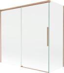 Mexen Rox, kétszárnyú tolóajtós kádparaván 160 + 70 x 150 cm, 8 mm-es átlátszó üveg, matt réz profil, 8C9-160-070-65-00 (8C9-160-070-65-00)