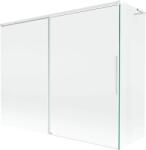 Mexen Rox, L tolóajtós, kétszárnyú kádparaván 190 + 90 x 150 cm, 8 mm-es átlátszó üveg, fehér profil, 8C9L-190-090-20-00 (8C9L-190-090-20-00)