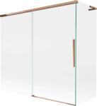 Mexen Rox, L tolóajtós, kétszárnyú kádparaván 170 + 80 x 150 cm, 8 mm-es átlátszó üveg, rozéarany profil, 8C9L-170-080-60-00 (8C9L-170-080-60-00)