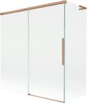 Mexen Rox, L tolóajtós, kétszárnyú kádparaván 150 + 70 x 150 cm, 8 mm-es átlátszó üveg, matt réz profil, 8C9L-150-070-65-00 (8C9L-150-070-65-00)
