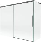 Mexen Rox, L kétszárnyú tolóajtós kádparaván 190 + 90 x 150 cm, 8 mm-es átlátszó üveg, szálcsiszolt grafit profil, 8C9L-190-090-66-00 (8C9L-190-090-66-00)