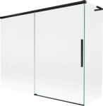 Mexen Rox, L tolóajtós, kétszárnyú kádparaván 190 + 80 x 150 cm, 8 mm-es átlátszó üveg, matt fekete profil, 8C9L-190-080-70-00 (8C9L-190-080-70-00)