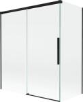 Mexen Rox, kétszárnyú tolóajtós kádparaván 140 + 70 x 150 cm, 8 mm-es átlátszó üveg, matt fekete profil, 8C9-140-070-70-00 (8C9-140-070-70-00)