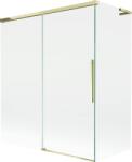 Mexen Rox, L tolóajtós, kétszárnyú kádparaván 140 + 70 x 150 cm, 8 mm-es átlátszó üveg, aranyfényű profil, 8C9L-140-070-50-00 (8C9L-140-070-50-00)