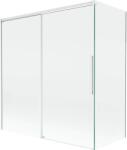 Mexen Rox, kétszárnyú tolóajtós kádparaván 150 + 70 x 150 cm, 8 mm-es átlátszó üveg, fehér profil, 8C9-150-070-20-00 (8C9-150-070-20-00)