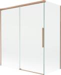 Mexen Rox, kétszárnyú tolóajtós kádparaván 140 + 70 x 150 cm, 8 mm-es átlátszó üveg, matt réz profil, 8C9-140-070-65-00 (8C9-140-070-65-00)