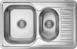 Kuchinox Junak, 1, 5 rekeszes rozsdamentes mosogató 780x500x190 mm csepegtetővel, sima felület, acél, LAV-SQA_033T (LAV-SQA_033T)