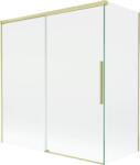 Mexen Rox, kétszárnyú tolóajtós kádparaván 150 + 70 x 150 cm, 8 mm-es átlátszó üveg, matt arany profil, 8C9-150-070-55-00 (8C9-150-070-55-00)