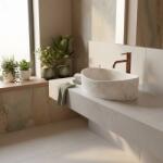 Rea Dream, pultra szerelhető mosdó 490x360x150 mm, bézs-fehér, REA-U0635 (REA-U0635)